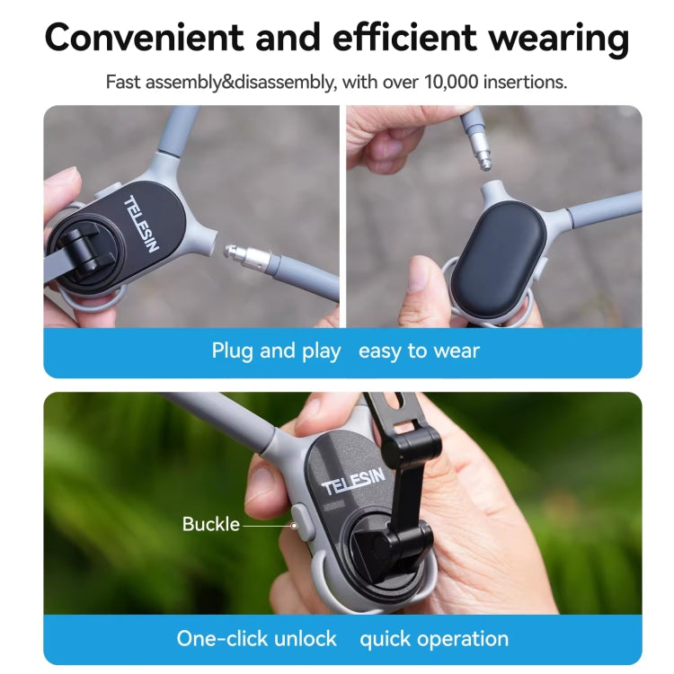 TELESIN MNM-002 Magsafe Magnetic Suction Mobile Phone Hanging Neck POV Viewing Angle Lazy Stand(Sky Blue) - HoMEdemic™ 