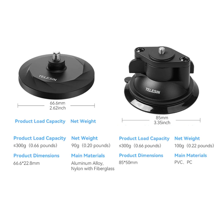 TELESIN Magnetic Base With 1/4 Inch Interface for DJI Pocket 3 / Insta360 Camera & Smart Phones Without Suction Cup Base - HoMEdemic™ 