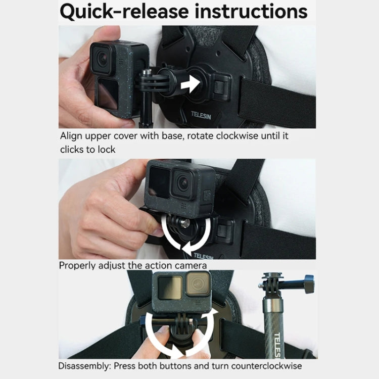 TELESIN S2-CGP-01 Quick-Release Vest Chest Strap Sports Camera Accessories - HoMEdemic™ 