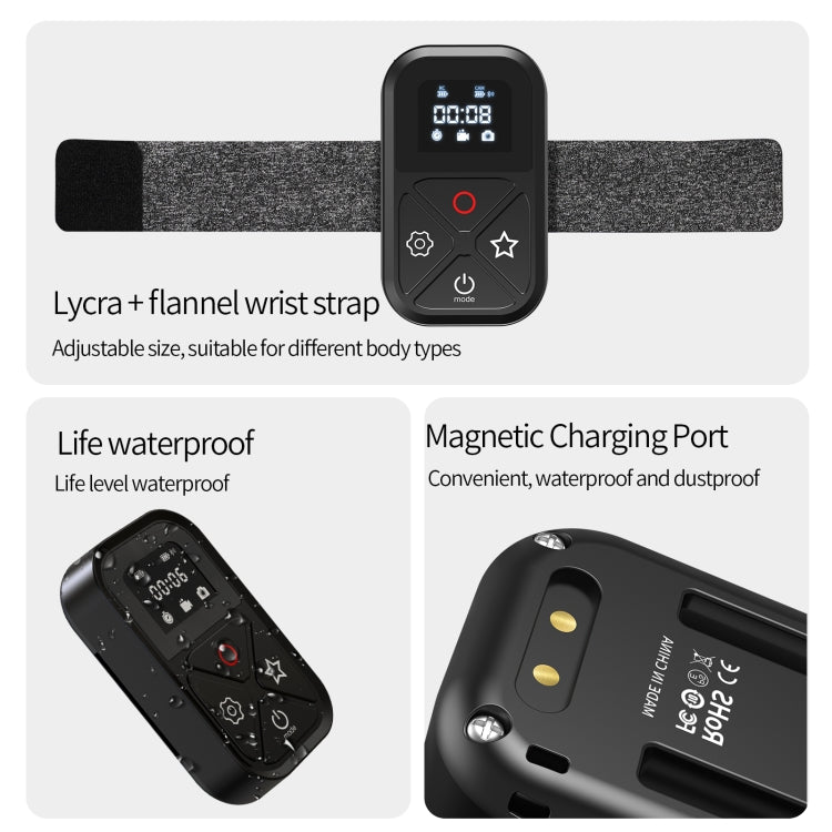 TELESIN T10 80m Bluetooth Remote Control  For GoPro Hero11 Black / HERO10 Black / HERO9 Black / HERO8 Black /Max - HoMEdemic™ 
