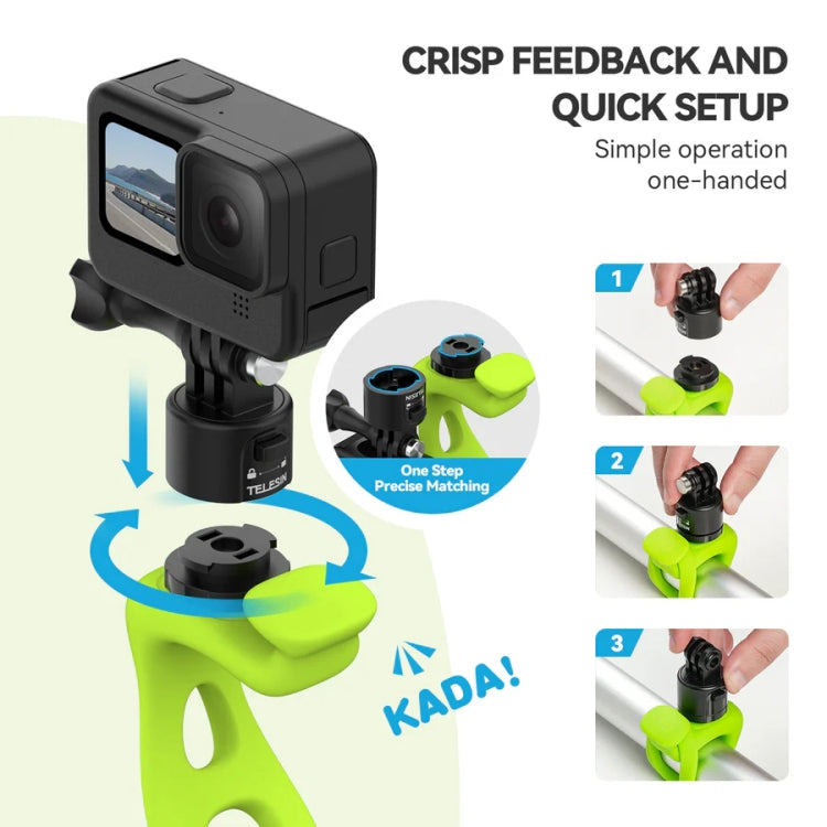 TELESIN TLQ-005 Elastic Quick Release Stand Multi-functional Fixed Silicone Strap Accessories(Black) - HoMEdemic™ 