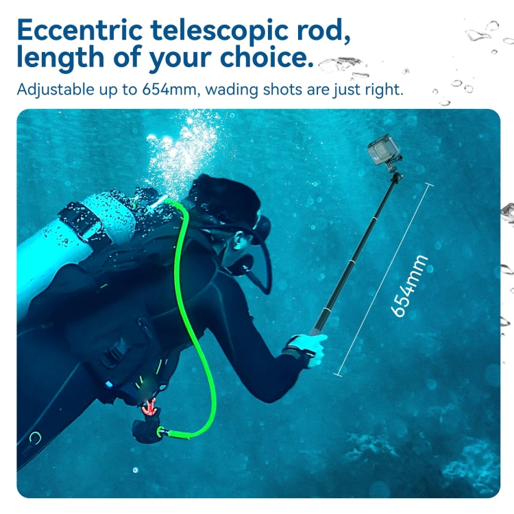 TELESIN WSS-001 65.4cm Aluminum Alloy Waterproof Ball Head Selfie Stick Diving Shooting Sports Camera Extension Stick - HoMEdemic™ 