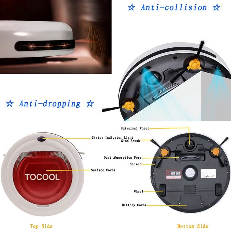 TOCOOL TC-350 Smart Vacuum Cleaner Household Sweeping Cleaning Robot with Remote Control - HoMEdemic™ 