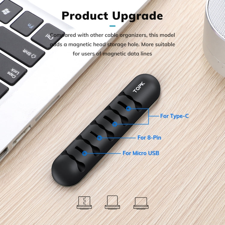 TOPK L35 Desktop Cable Organizer Data Cable Earphone Storage Cable Fixer Magnetic Head Storage Cable Organizer - HoMEdemic™ 