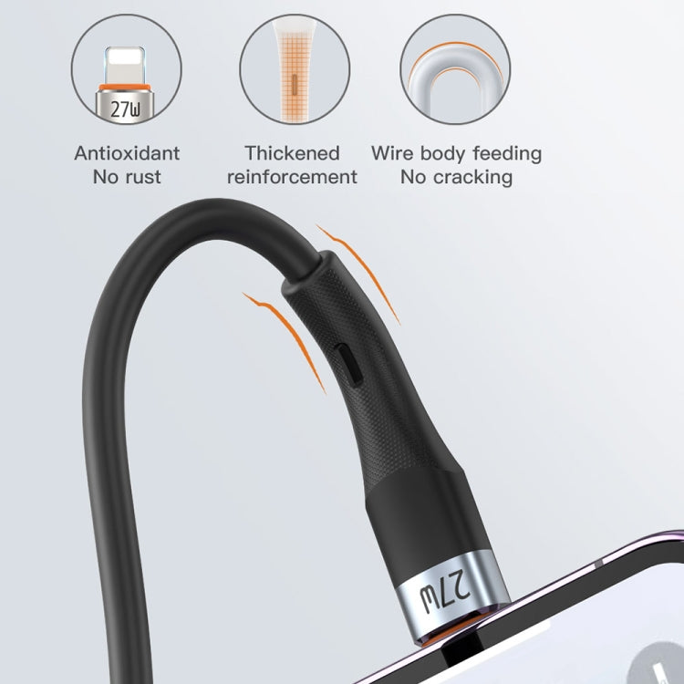TOTU CB-2 Series USB to 8 Pin Aluminum Alloy Skin Feel Data Cable, Length:1m(Black) - HoMEdemic™ 