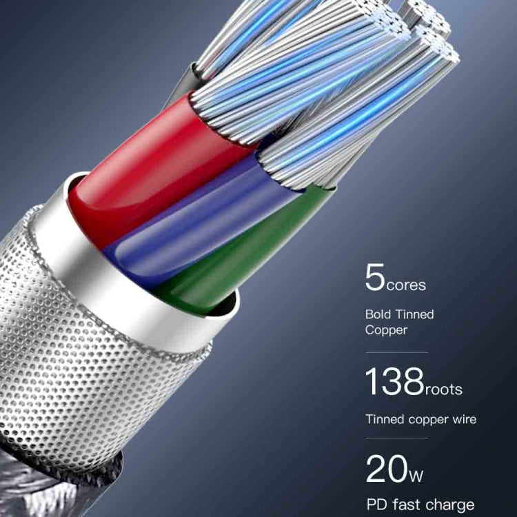 TOTU CB-5-L 15W USB to 8 Pin Data Cable, Length: 1m(Grey) - HoMEdemic™ 