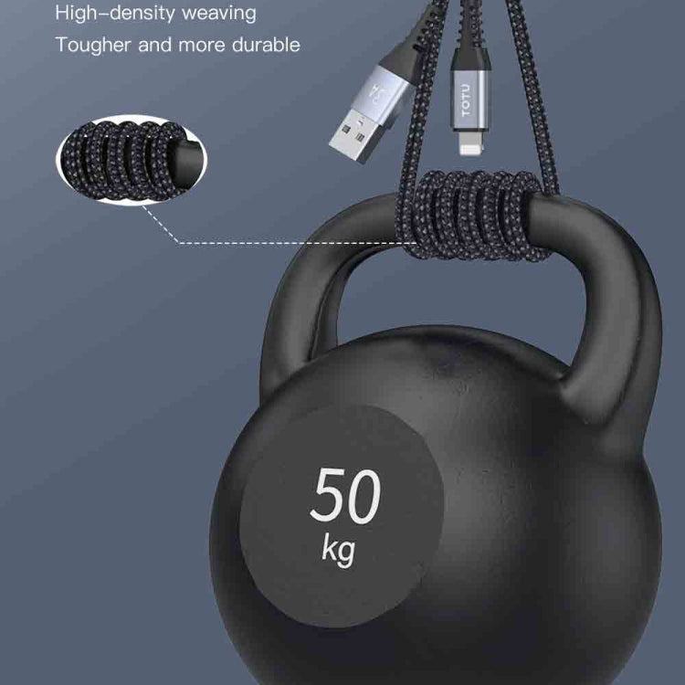 TOTU CB-5-L 15W USB to 8 Pin Data Cable, Length: 1m(Grey) - HoMEdemic™ 