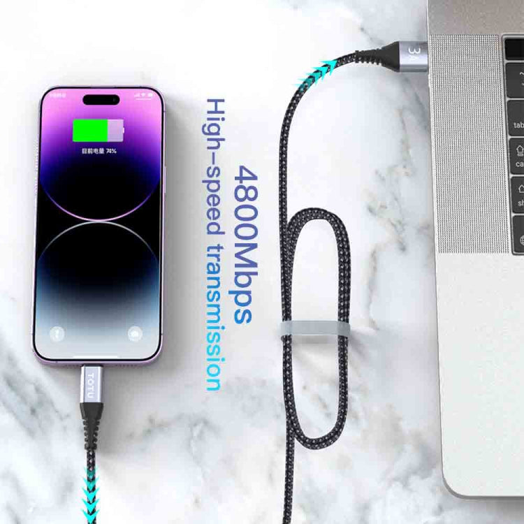 TOTU CB-5-L 15W USB to 8 Pin Data Cable, Length: 1m(Grey) - HoMEdemic™ 