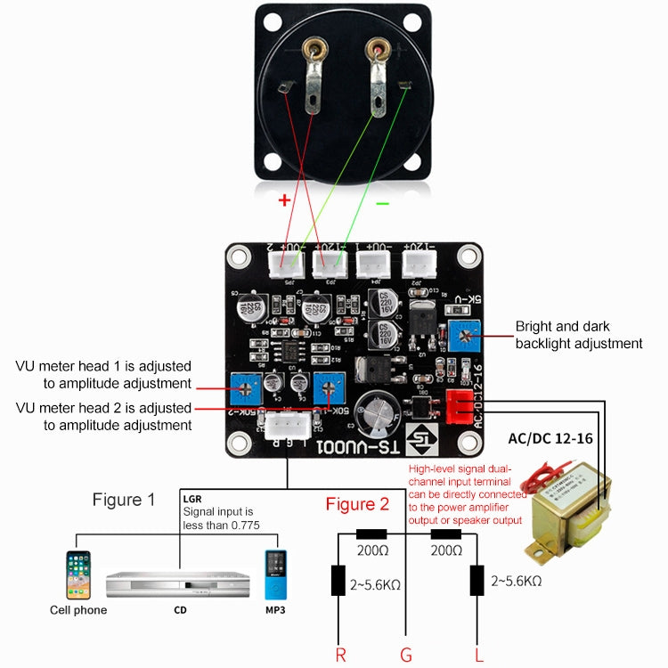 TR-35 VU Meter Power AMP Amplifier DB Table Audio Level Head Meter Sound Pressure Meter, TR-35 - HoMEdemic™ 