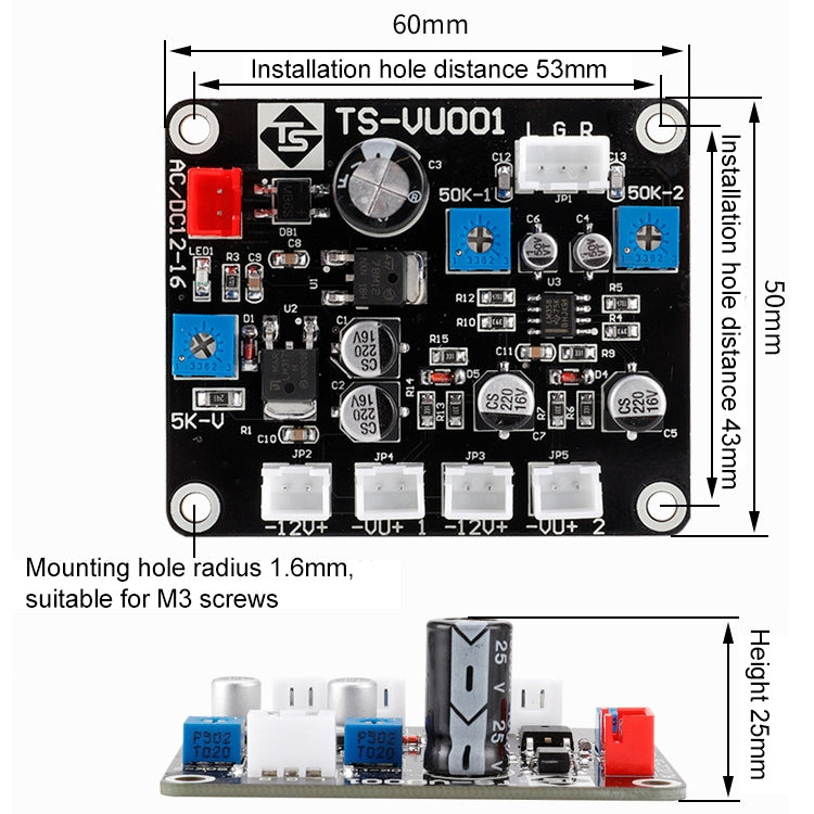 TR-35W VU Meter Power AMP Amplifier DB Table Audio Level Head Meter Sound Pressure Meter, TR-35W - HoMEdemic™ 