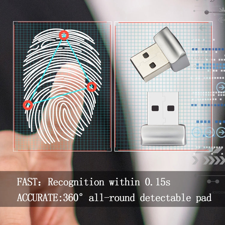 TRU7 USB Fingerprint Reader Module for Windows 8 / 10 / 11 Hello(Silver Gray) - HoMEdemic™ 