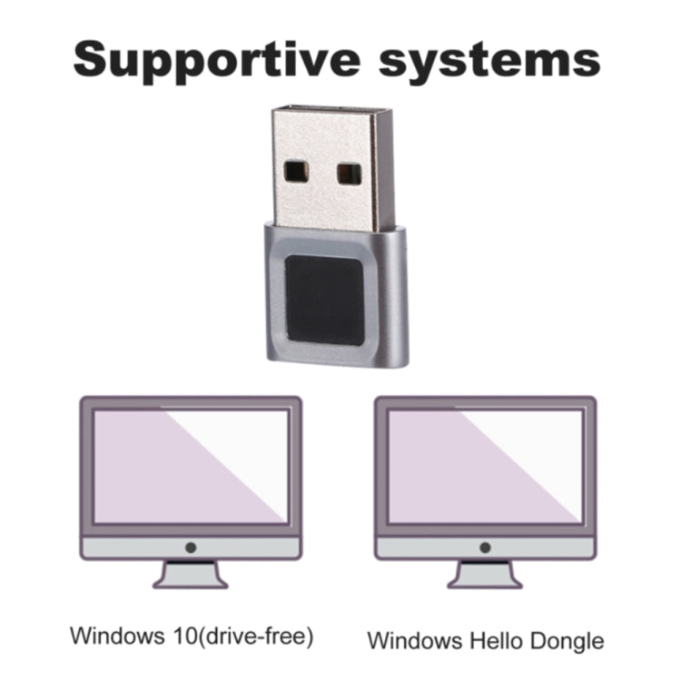 TRU8 Mini USB Fingerprint Reader Module for Windows 11 / 10 Hello Dongle - HoMEdemic™ 