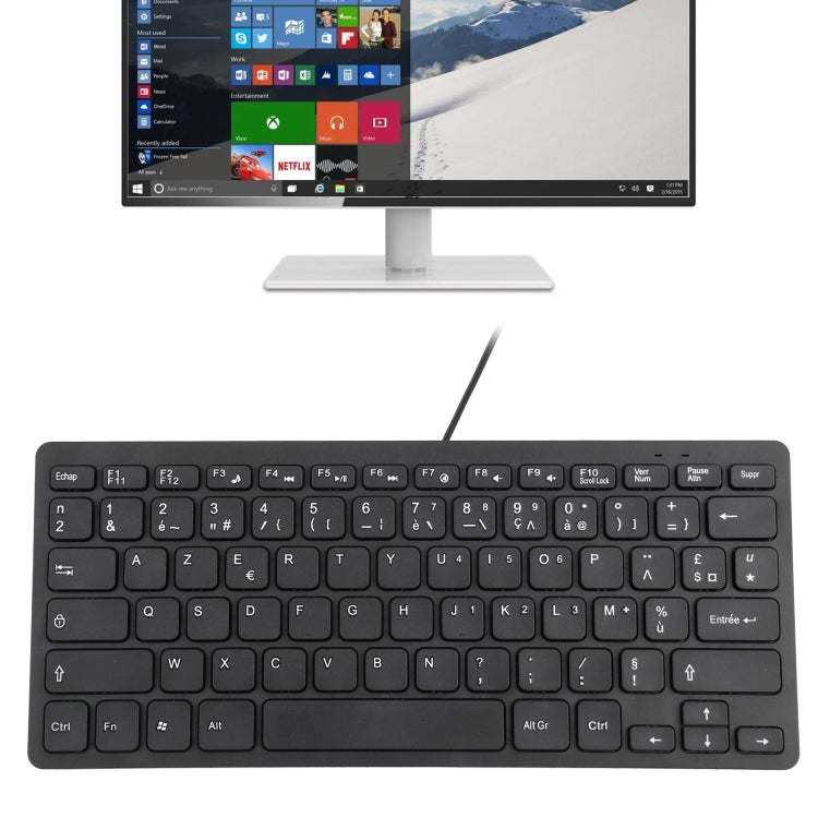 TT-A01 Ultra-thin Design Mini Wired Keyboard, French Version, French Version - HoMEdemic™ 