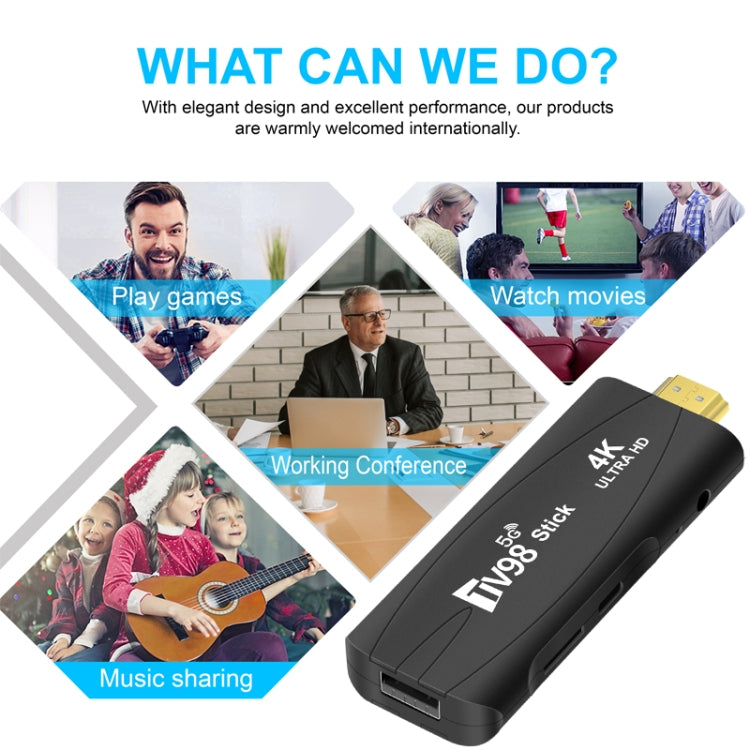 TV98 Rockchip 3228A Quad Core 4K HD Bluetooth Android TV Stick, RAM:2GB+16GB(US Plug) - HoMEdemic™ 