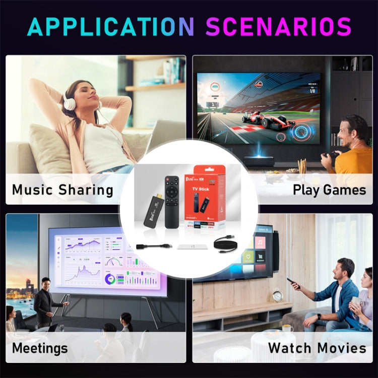 TV98 Rockchip 3228A Quad Core 4K HD Bluetooth Android TV Stick, RAM:4GB+32GB(US Plug) - HoMEdemic™ 