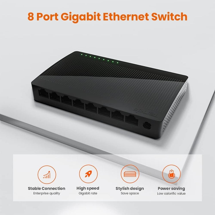 Tenda SG108 100/1000M Desktop Network Switch 8 Port Gigabit Desktop Switch Ethernet Switch LAN Hub(EU Plug) - HoMEdemic™ 