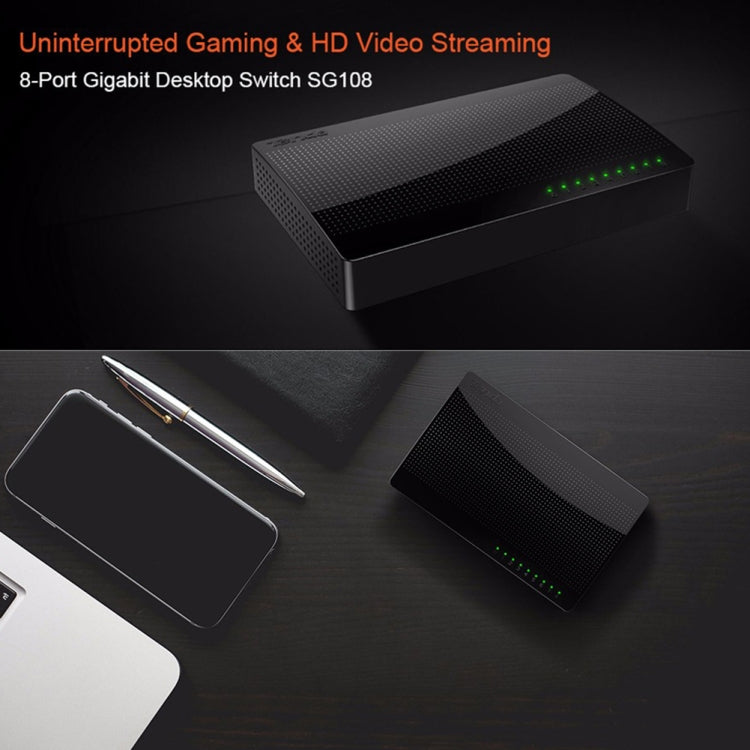 Tenda SG108 100/1000M Desktop Network Switch 8 Port Gigabit Desktop Switch Ethernet Switch LAN Hub(EU Plug) - HoMEdemic™ 
