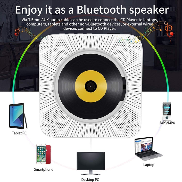 The Second Generation Portable Digital Display Bluetooth Speaker CD Player with Remote Control, Digital Display - HoMEdemic™ 