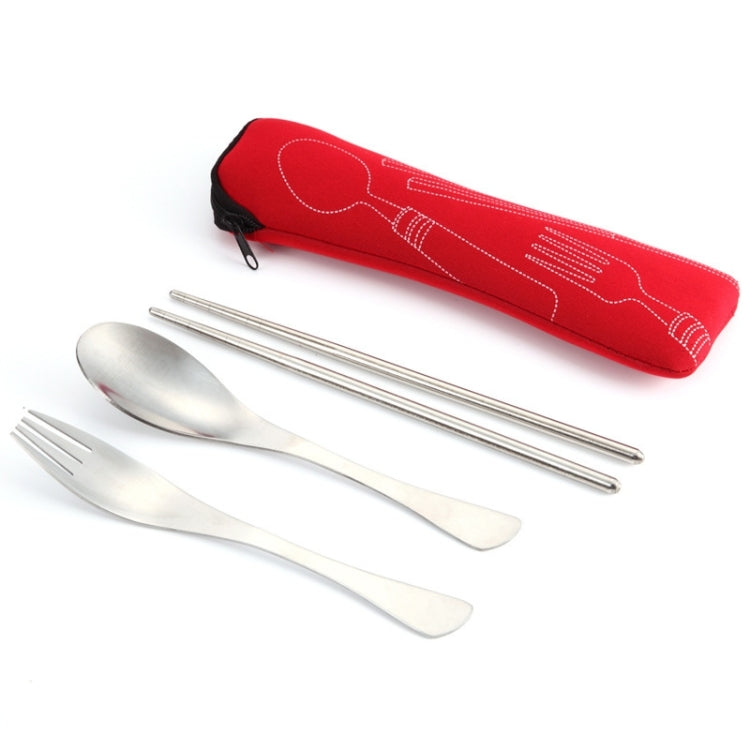 Three-Piece Outdoor Cutlery, Big Red, Light blue, Dark blue, Rose Red, Grass green, Fluorescent green, Orange, Purple - HoMEdemic™ 
