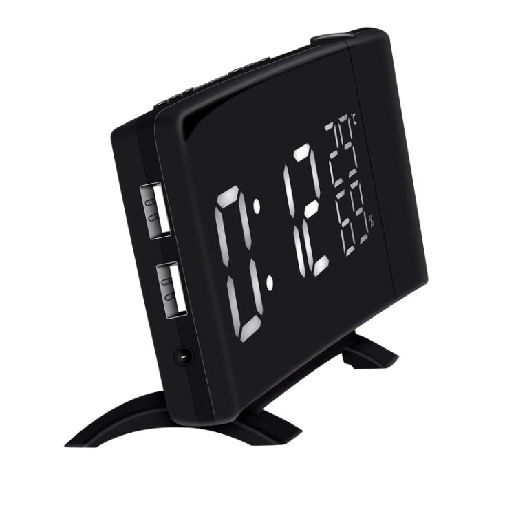 Three-color Projection Radio Alarm Clock USB Digital Alarm Clock Thermometer & Hygrometer - HoMEdemic™ 