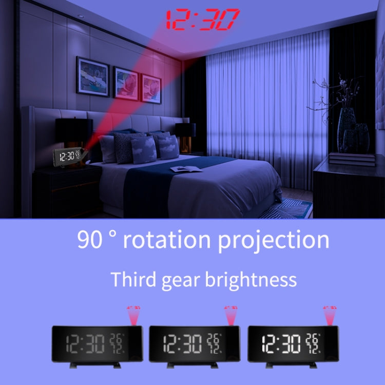 Three-color Projection Radio Alarm Clock USB Digital Alarm Clock Thermometer & Hygrometer - HoMEdemic™ 