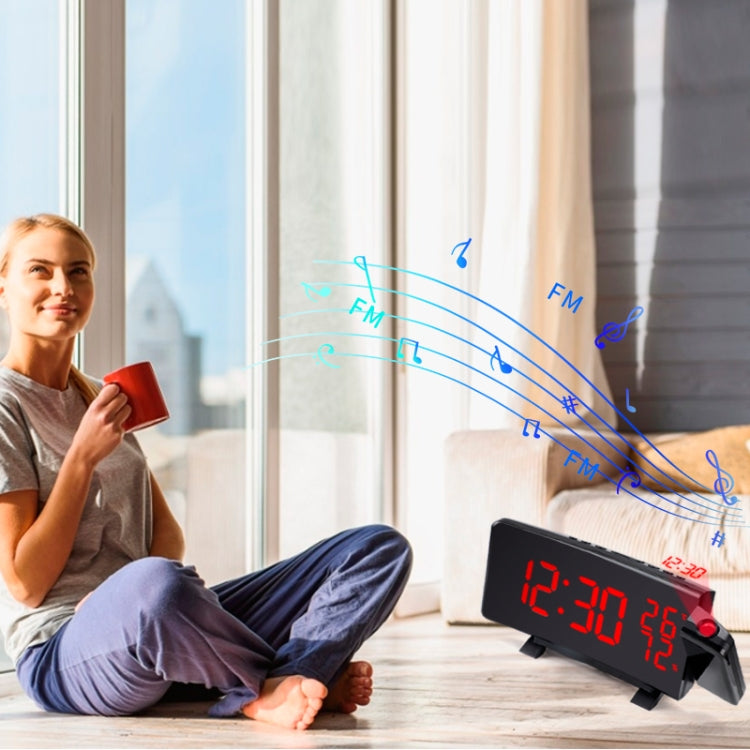 Three-color Projection Radio Alarm Clock USB Digital Alarm Clock Thermometer & Hygrometer - HoMEdemic™ 