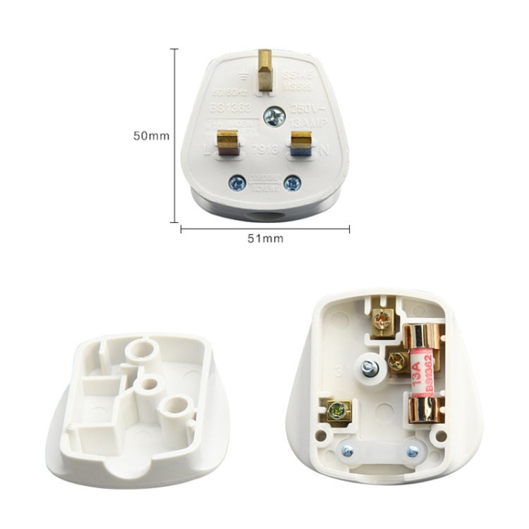 Three-pin 13A Power Wiring Plug With Fuse Tube, UK Plug - HoMEdemic™ 