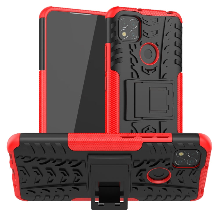 Tire Texture Shockproof TPU + PC Protective Case with Holder, For Xiaomi Redmi 9C - HoMEdemic™ 