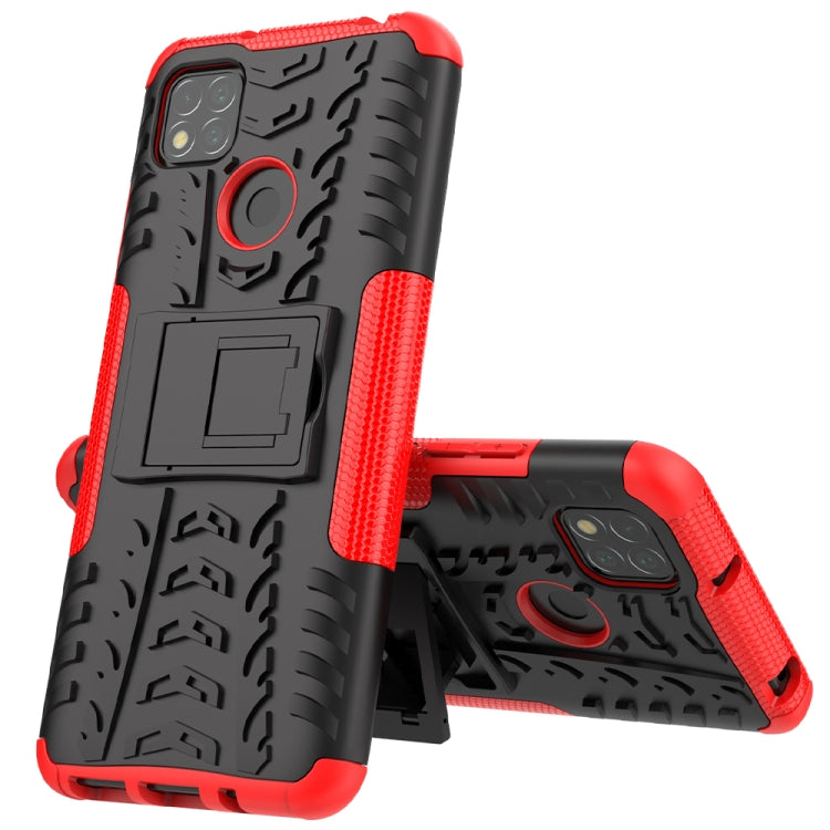 Tire Texture Shockproof TPU + PC Protective Case with Holder, For Xiaomi Redmi 9C - HoMEdemic™ 
