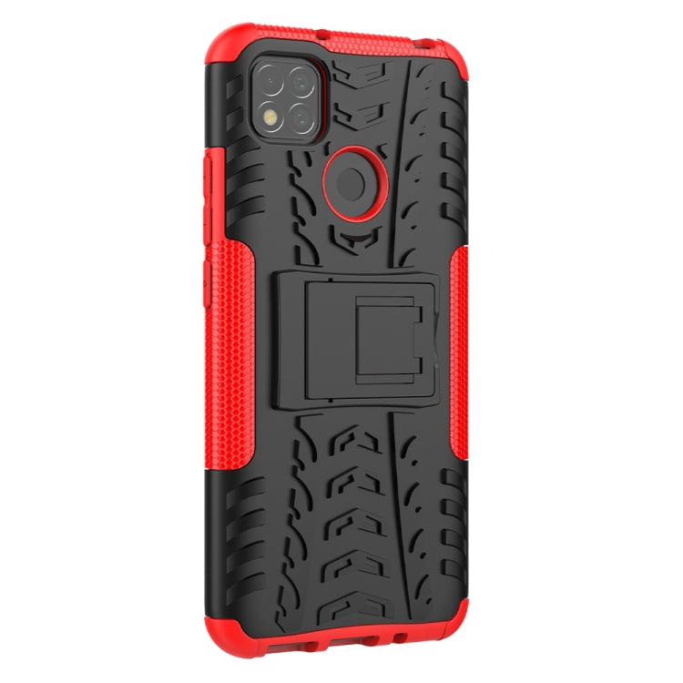 Tire Texture Shockproof TPU + PC Protective Case with Holder, For Xiaomi Redmi 9C - HoMEdemic™ 