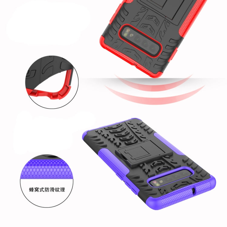 Tire Texture TPU+PC Shockproof Case for Galaxy S10+, with Holder, For Galaxy S10+ - HoMEdemic™ 
