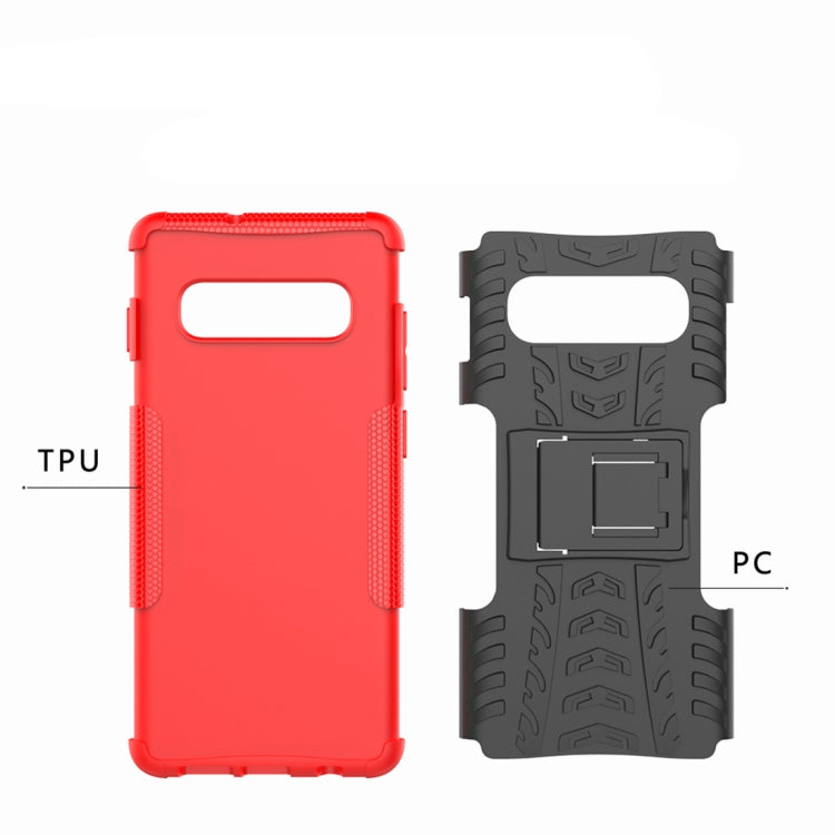 Tire Texture TPU+PC Shockproof Case for Galaxy S10+, with Holder, For Galaxy S10+ - HoMEdemic™ 