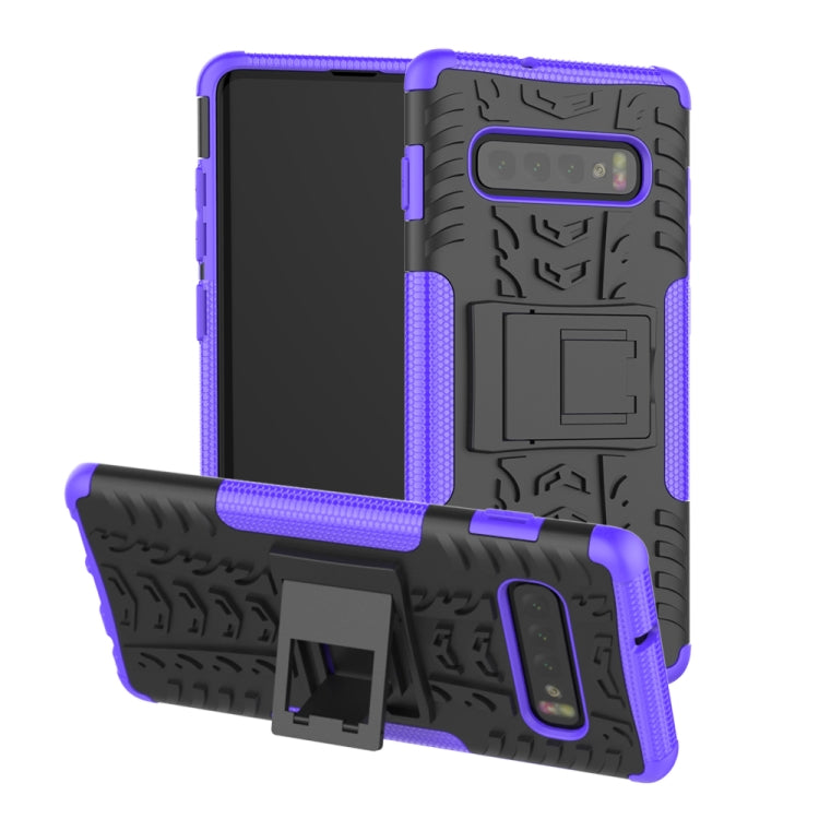Tire Texture TPU+PC Shockproof Case for Galaxy S10+, with Holder, For Galaxy S10+ - HoMEdemic™ 