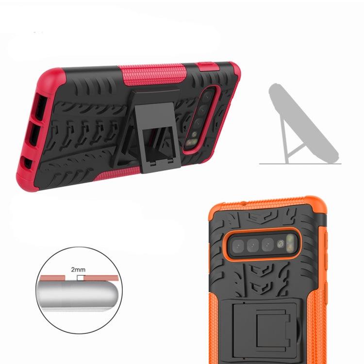 Tire Texture TPU+PC Shockproof Case for Galaxy S10, with Holder, For Galaxy S10 - HoMEdemic™ 