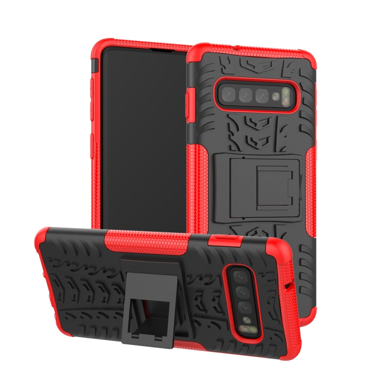 Tire Texture TPU+PC Shockproof Case for Galaxy S10, with Holder, For Galaxy S10 - HoMEdemic™ 