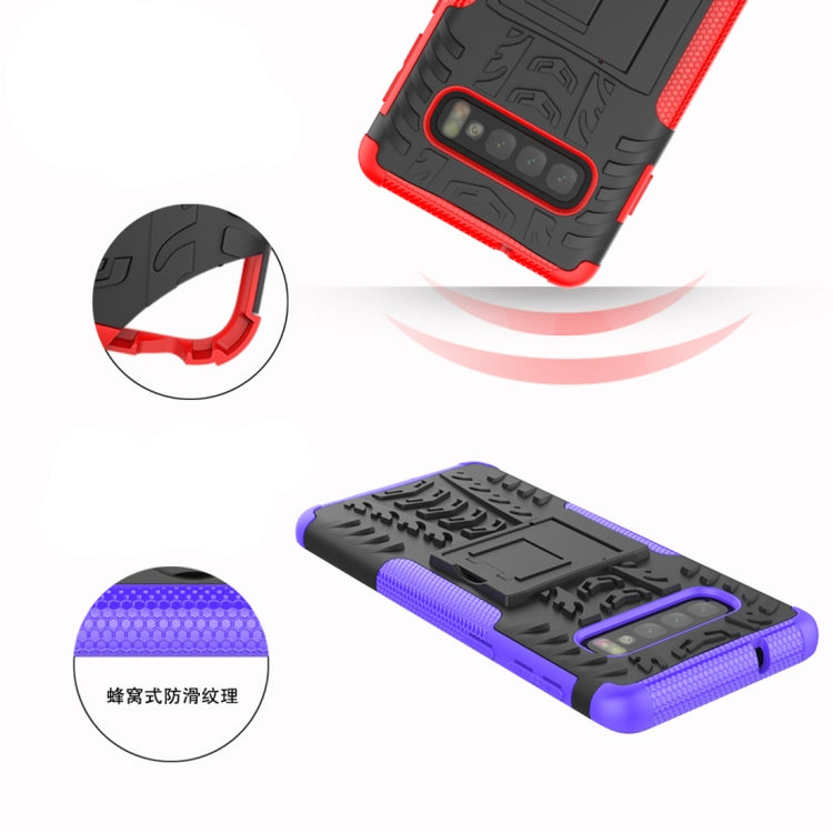 Tire Texture TPU+PC Shockproof Case for Galaxy S10, with Holder, For Galaxy S10 - HoMEdemic™ 