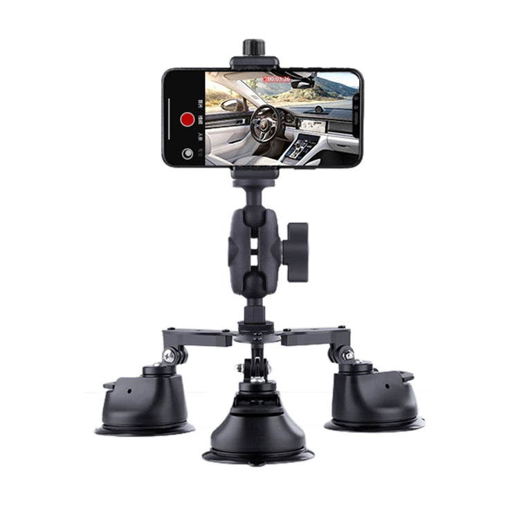 Tri-leg Suction Cup Connecting Rod Arm Phone Clamp Mount (Black) - HoMEdemic™ 