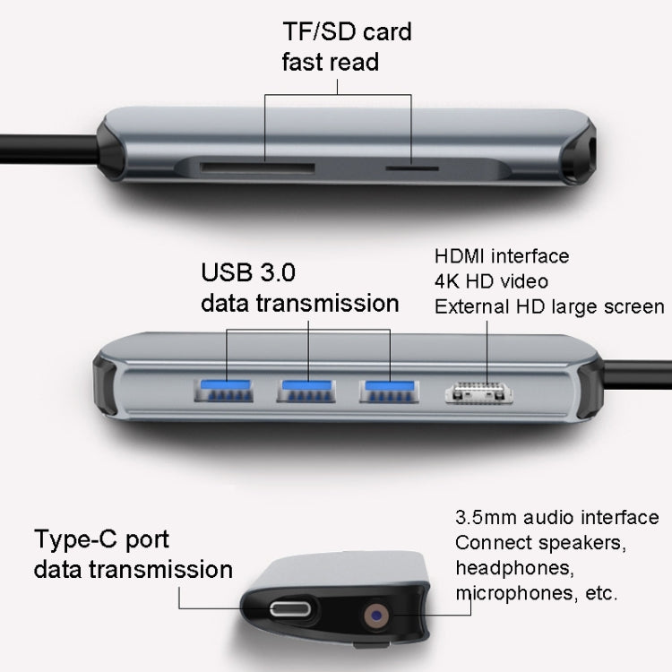 Type-C Extension Dock 8 In 1 Laptop Converter USB HUB Hub, USB HUB - HoMEdemic™ 