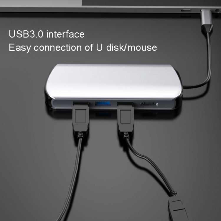Type-C Extension Dock 8 In 1 Laptop Converter USB HUB Hub, USB HUB - HoMEdemic™ 