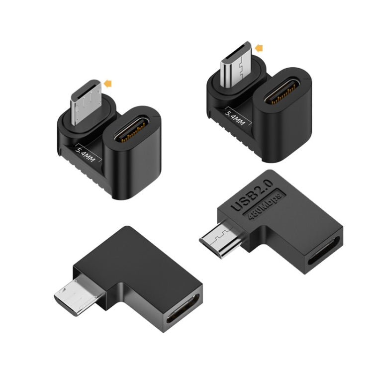 Type-C Female to Micro USB Male Adapter Data Charging Transmission, Specification:Type-C Female to Micro Male U Shape Front - HoMEdemic™ 