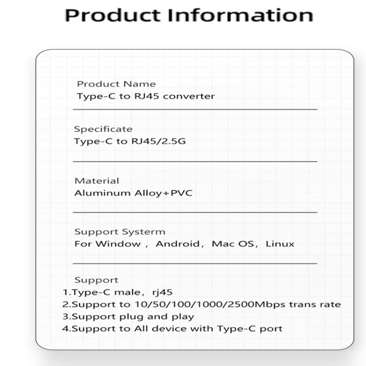 Type-C to RJ45 2500Mbps Ethernet Adapter - HoMEdemic™ 
