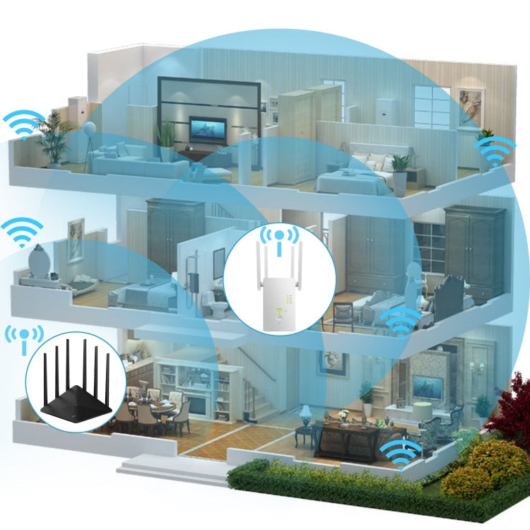 U6 5Ghz Wireless WiFi Repeater 1200Mbps Router Wifi Booster 2.4G Long Range Extender(US Plug) - HoMEdemic™ 