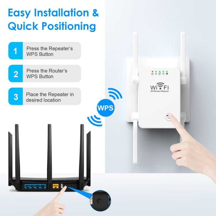 U8 300Mbps Wireless WiFi Repeater Extender Router Wi-Fi Signal Amplifier WiFi Booster(US Plug) - HoMEdemic™ 