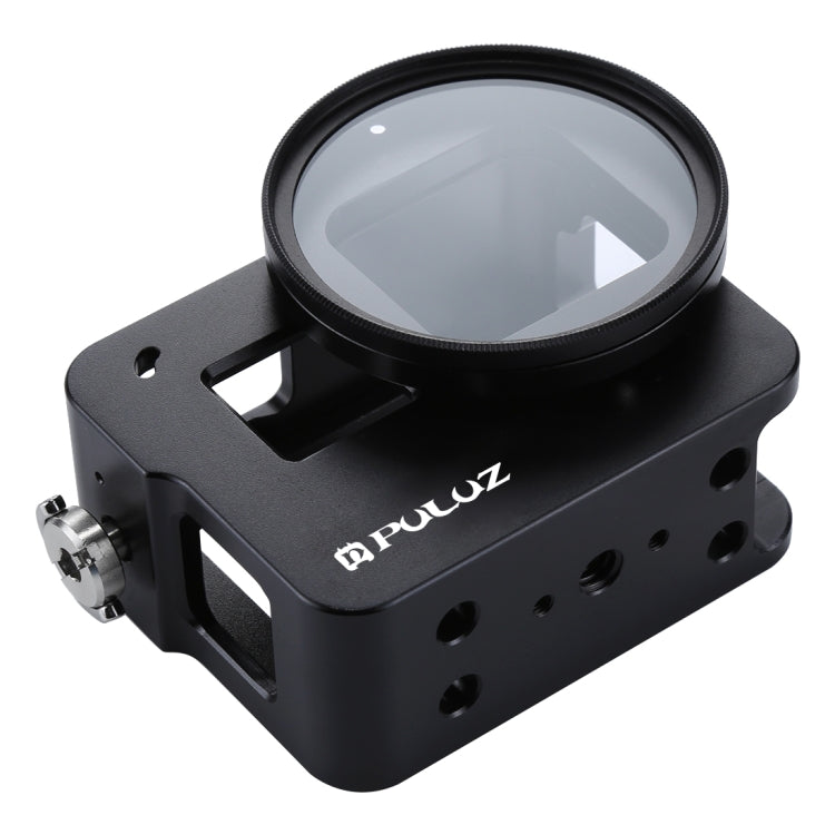 [US Warehouse] PULUZ Housing Shell CNC Aluminum Alloy Protective Cage with Insurance Frame & 52mm UV Lens for GoPro HERO(2018) /7 Black /6 /5(Black) - HoMEdemic™ 