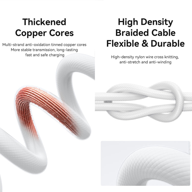 USAMS Type-C To 8 Pin Aluminum Alloy Clear LED 30W PD Fast Charge Data Cable, Length:1.2m(Black) - HoMEdemic™ 