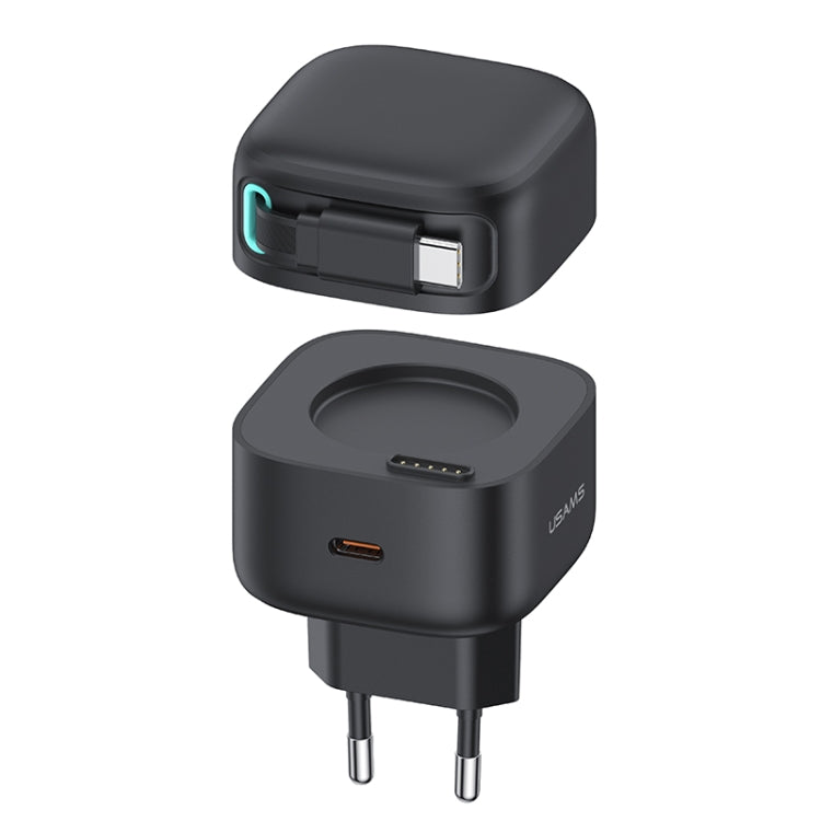 USAMS US-CC202 SMF Series PD35W Dual Type-C Port GaN Fast Charger, EU Plug(Black) - HoMEdemic™ 