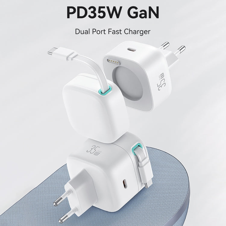 USAMS US-CC202 SMF Series PD35W Dual Type-C Port GaN Fast Charger, EU Plug(Black) - HoMEdemic™ 