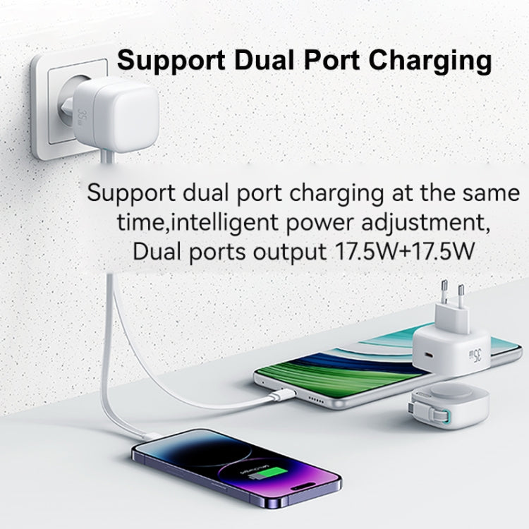 USAMS US-CC202 SMF Series PD35W Dual Type-C Port GaN Fast Charger, EU Plug(Black) - HoMEdemic™ 
