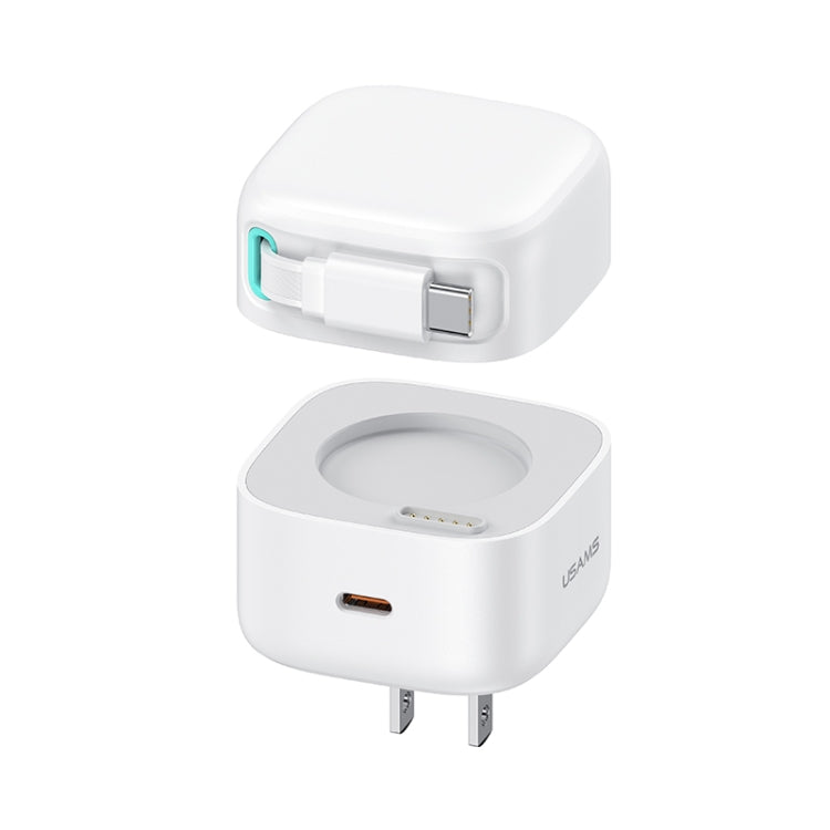 USAMS US-CC203 SMF Series PD35W Dual Type-C Port GaN Fast Charger, US Plug(White) - HoMEdemic™ 