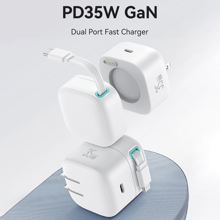 USAMS US-CC203 SMF Series PD35W Dual Type-C Port GaN Fast Charger, US Plug(White) - HoMEdemic™ 
